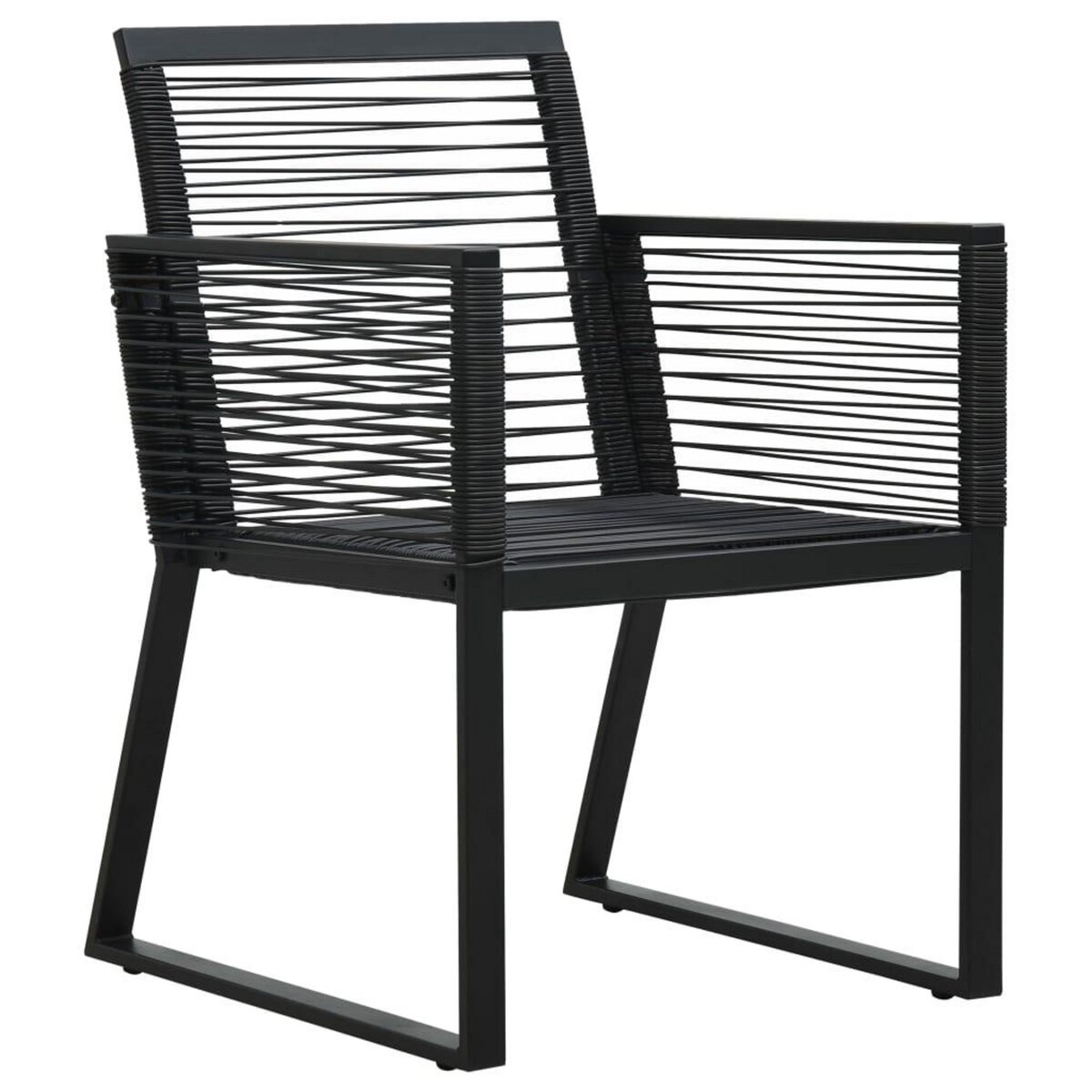 VIDAXL Chaises de jardin lot de 2 Noir Rotin PVC
