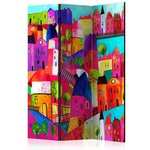 Paris Prix Paravent 3 Volets  Rainbow Hued Town  135x172cm