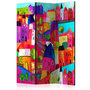 Voir la diapositive 1 : Paris Prix Paravent 3 Volets  Rainbow Hued Town  135x172cm
