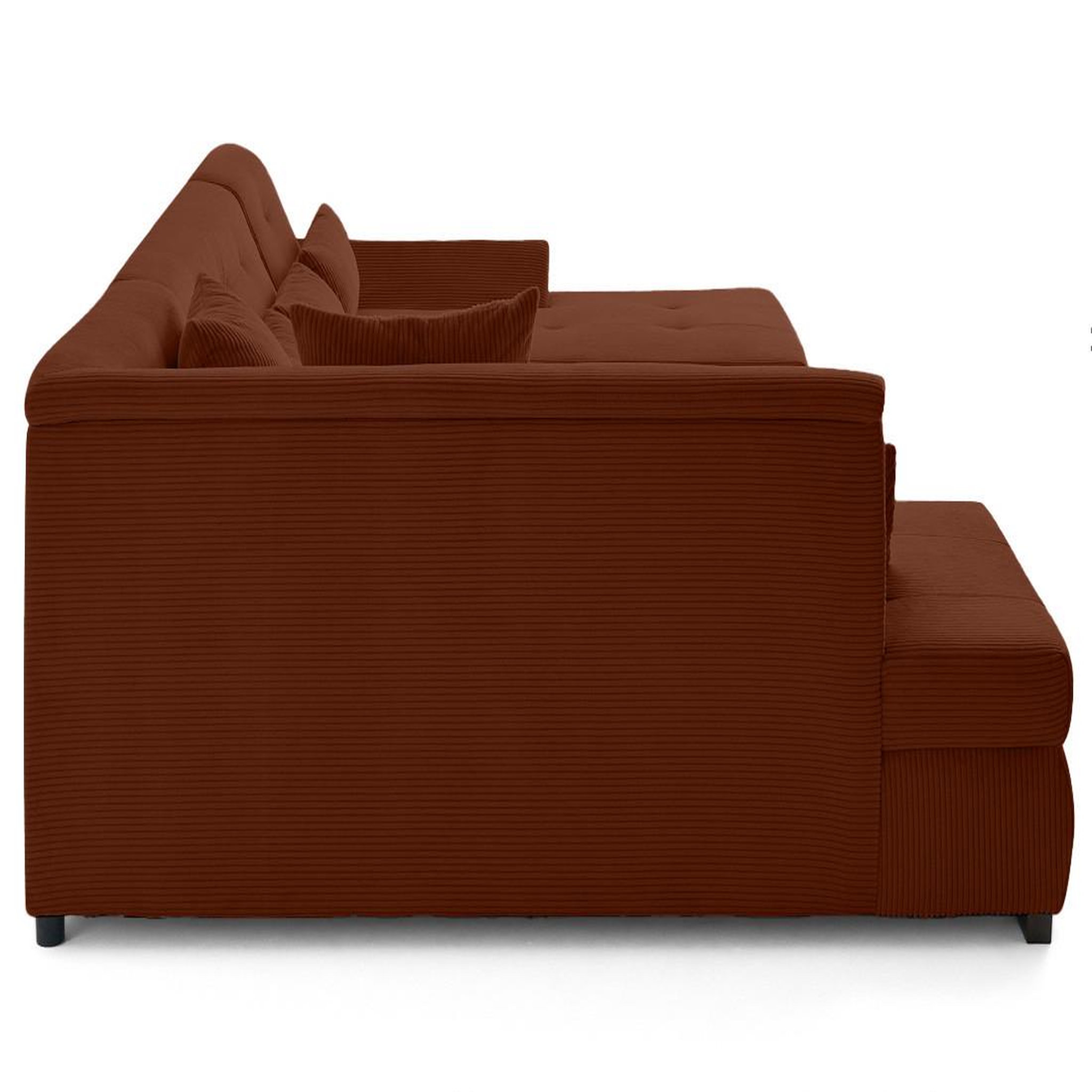 Voir la diapositive 4 : BEST MOBILIER Vermont - canapé panoramique d'angle gauche 7 places en velours côtelé