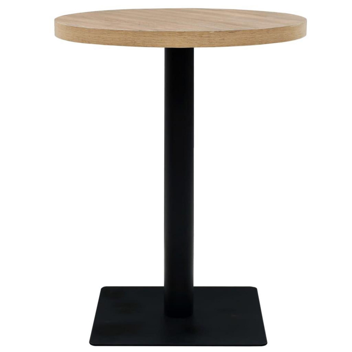 VIDAXL Table de bistro MDF et acier Rond 60 x 75 cm Couleur de chene