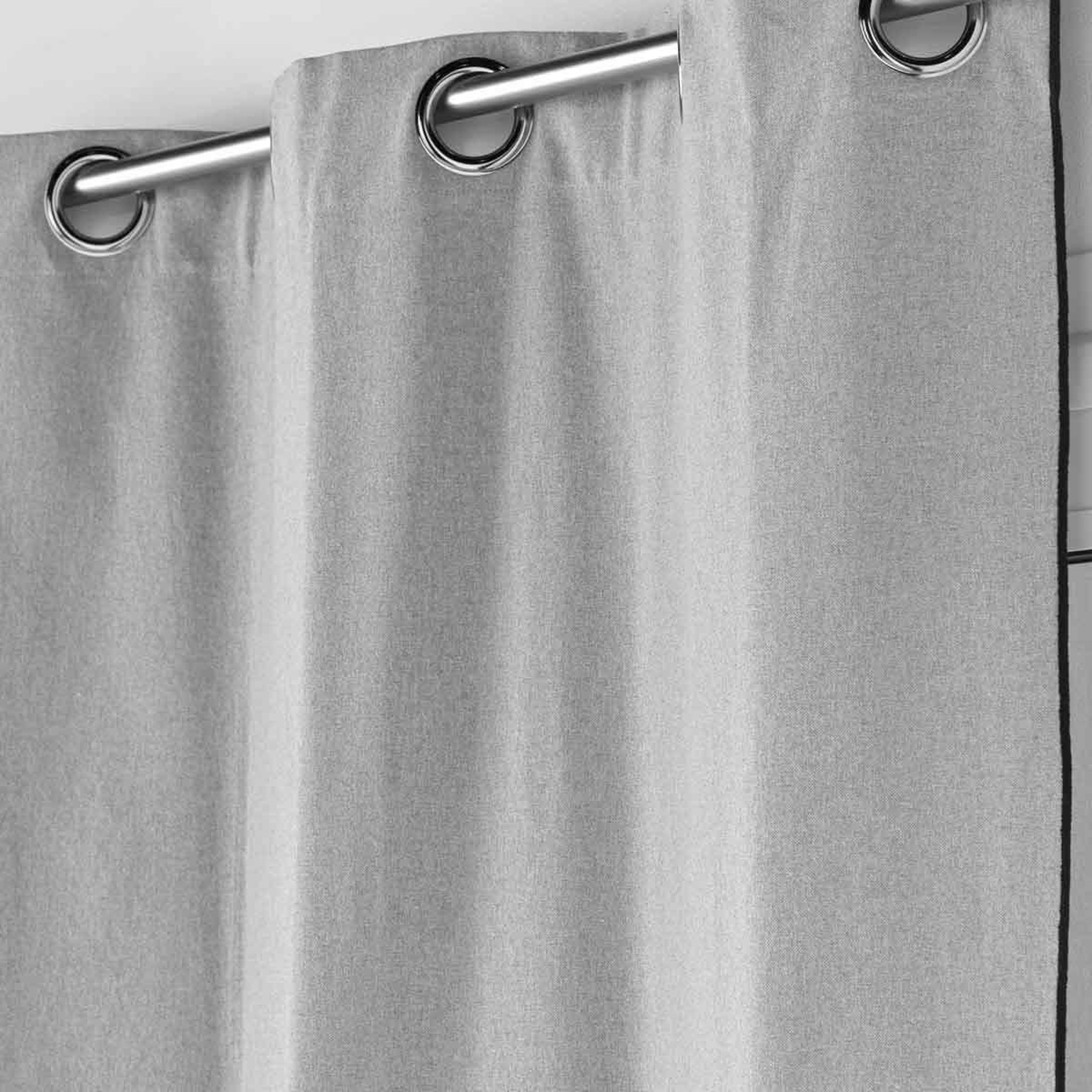 Voir la diapositive 2 : Douceur d'Intérieur Rideau à œillets  mistraline  140x240cm gris chiné