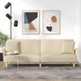 Voir la diapositive 1 : VIDAXL Canape-lit avec accoudoirs creme tissu