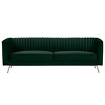 Rendez vous déco Canapé 3 places en velours vert foncé - Gatsby. Coloris disponibles : Beige, Gris, Rouge, Bleu, Vert