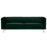 Rendez vous déco Canapé 3 places en velours vert foncé - Gatsby. Coloris disponibles : Bleu, Beige, Rouge, Vert, Gris