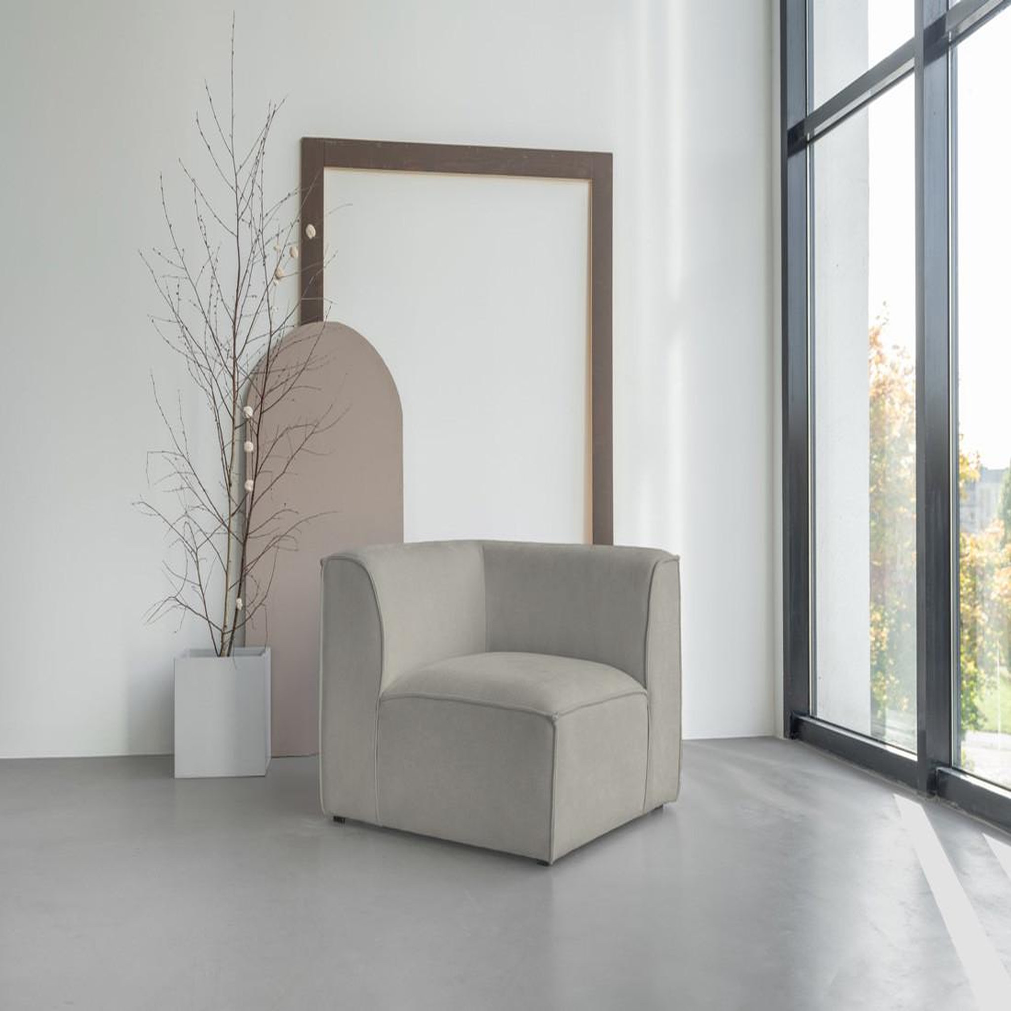 Voir la diapositive 5 : BEST MOBILIER Felix - module d'assise d'angle réversible en tissu texturé