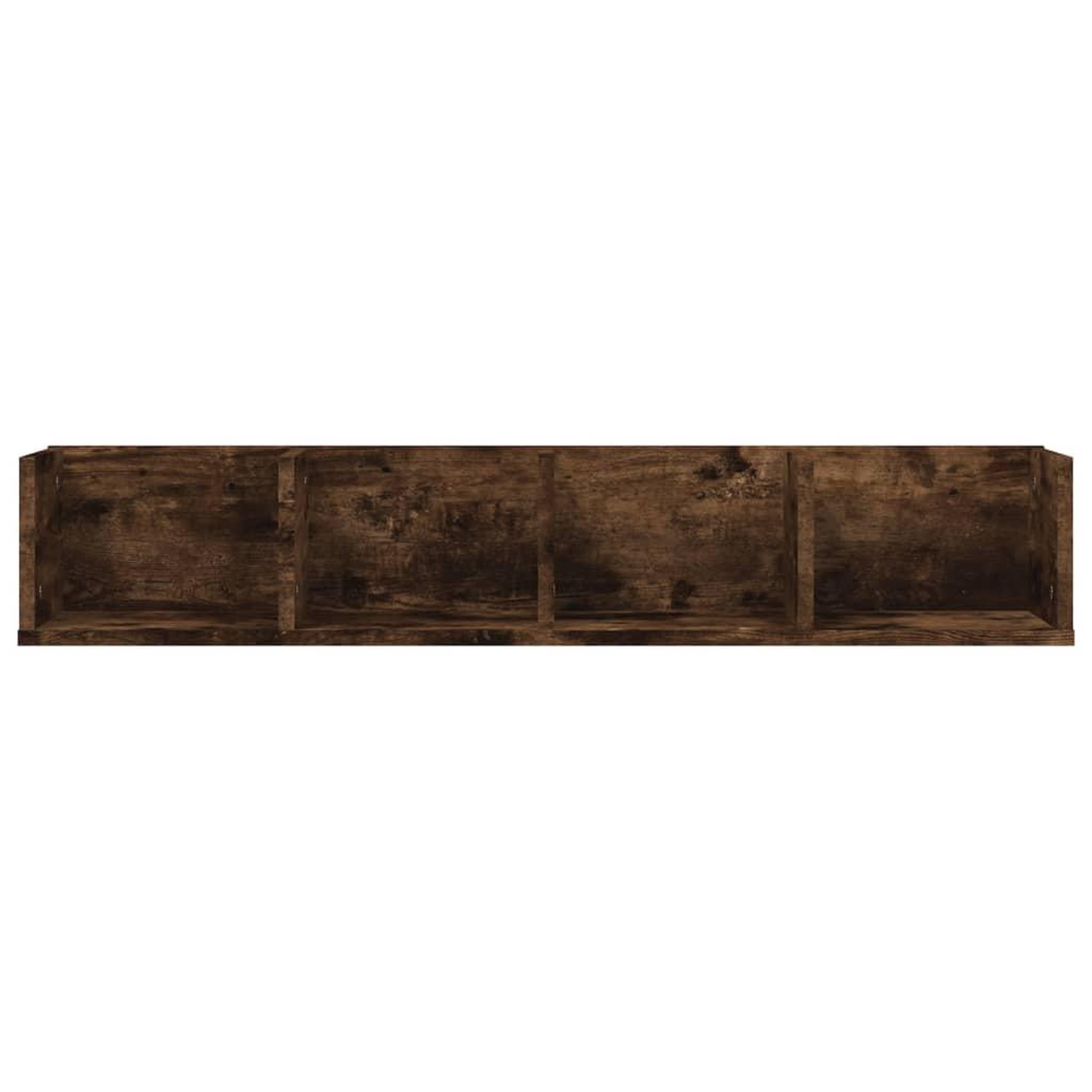 Voir la diapositive 4 : VIDAXL Etagere murale a CD Chene fume 100x18x18 cm Bois d'ingenierie