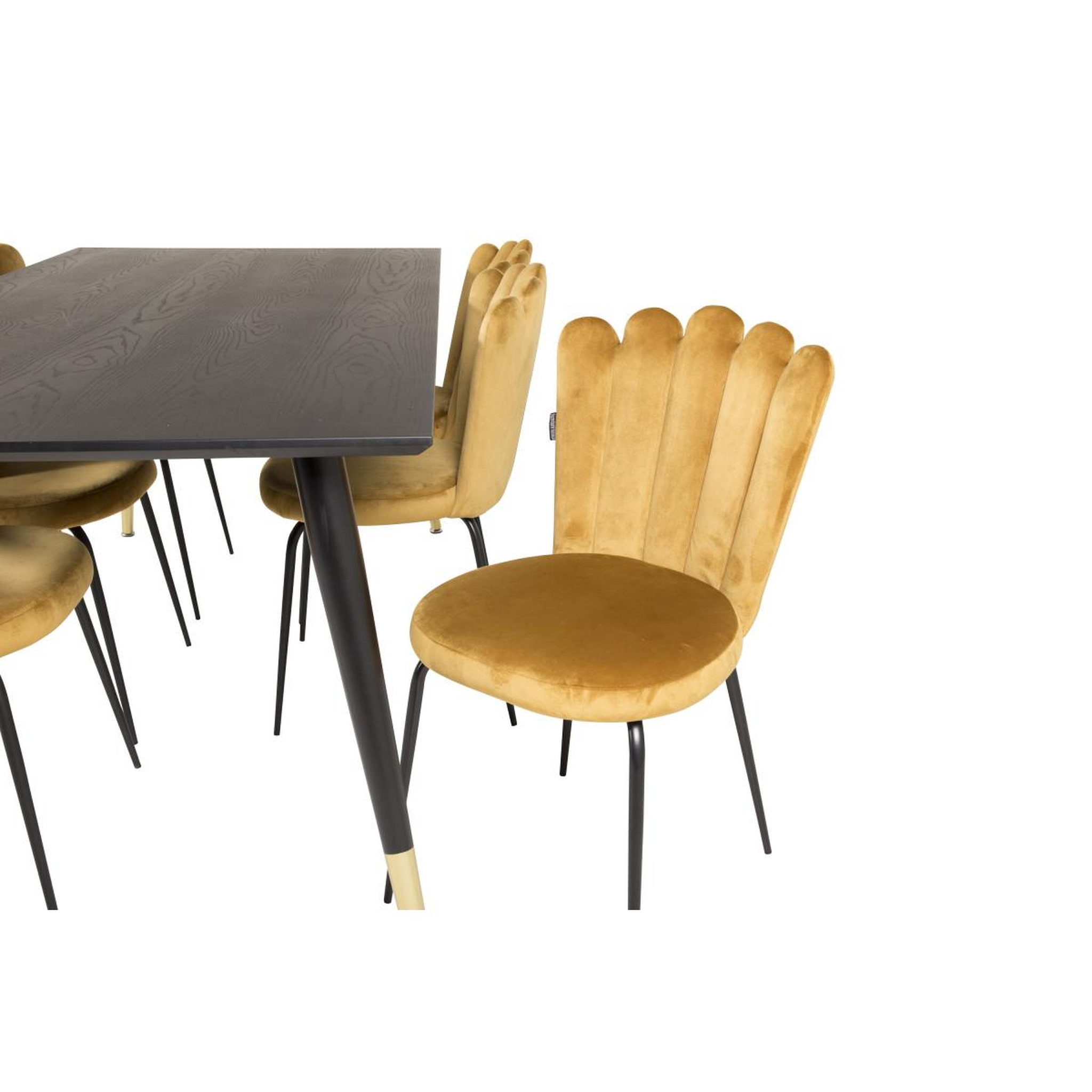 Voir la diapositive 5 : Paris Prix Ensemble table à manger & 6 chaises  dipp & limhamn  180cm noir & jaune