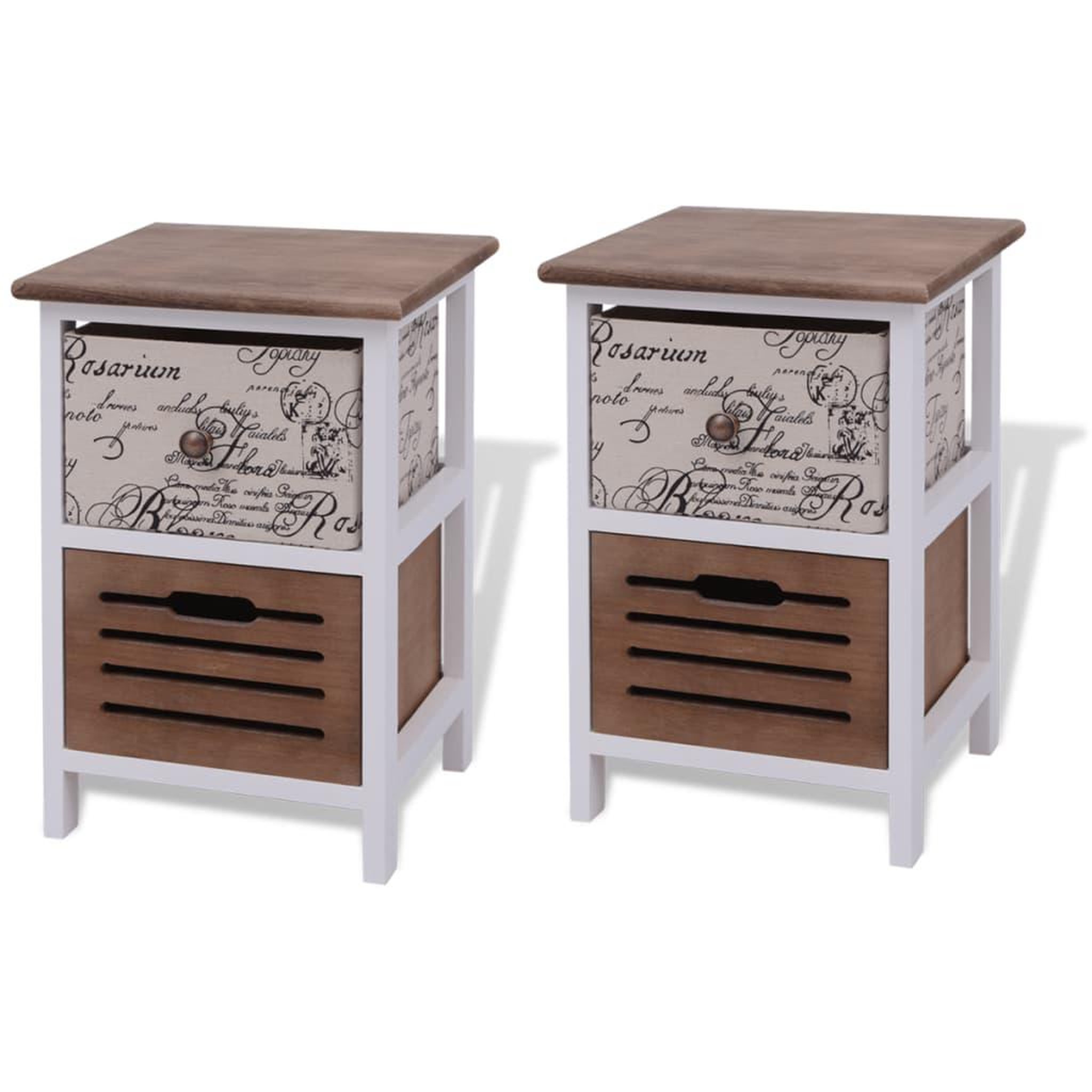 Voir la diapositive 2 : VIDAXL Table de chevet 2 pcs Bois