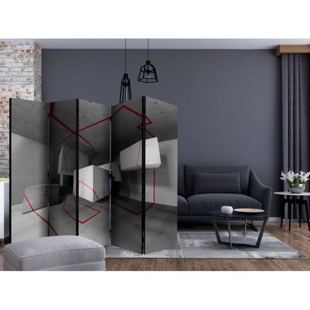 Paris Prix Paravent 5 Volets  Red Trail  172x225cm