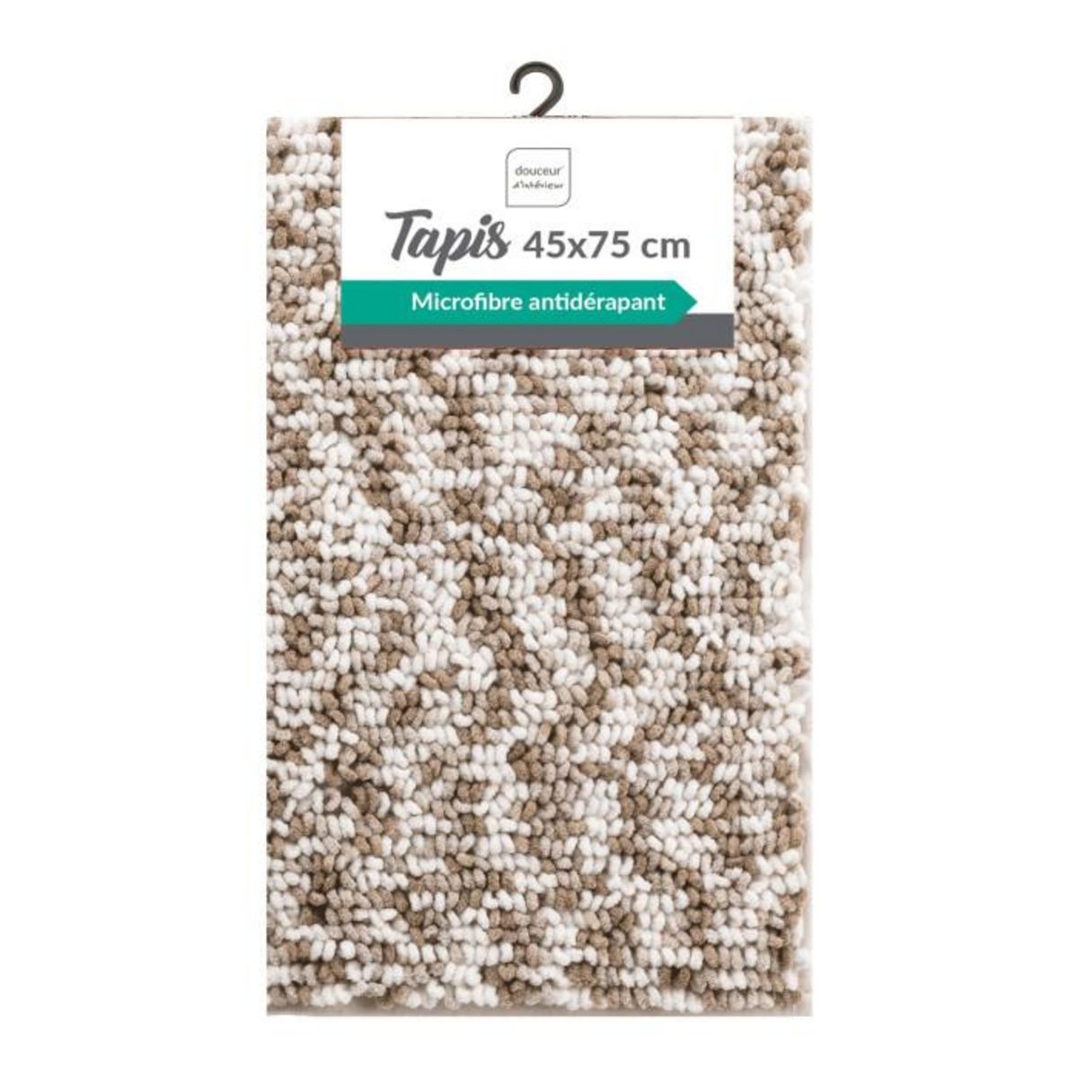 Paris Prix Tapis de Bain  Friza  45x75cm Blanc & Marron