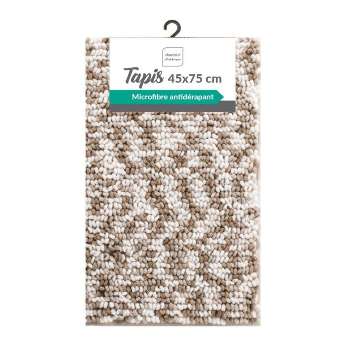 Paris Prix Tapis de Bain  Friza  45x75cm Blanc & Marron