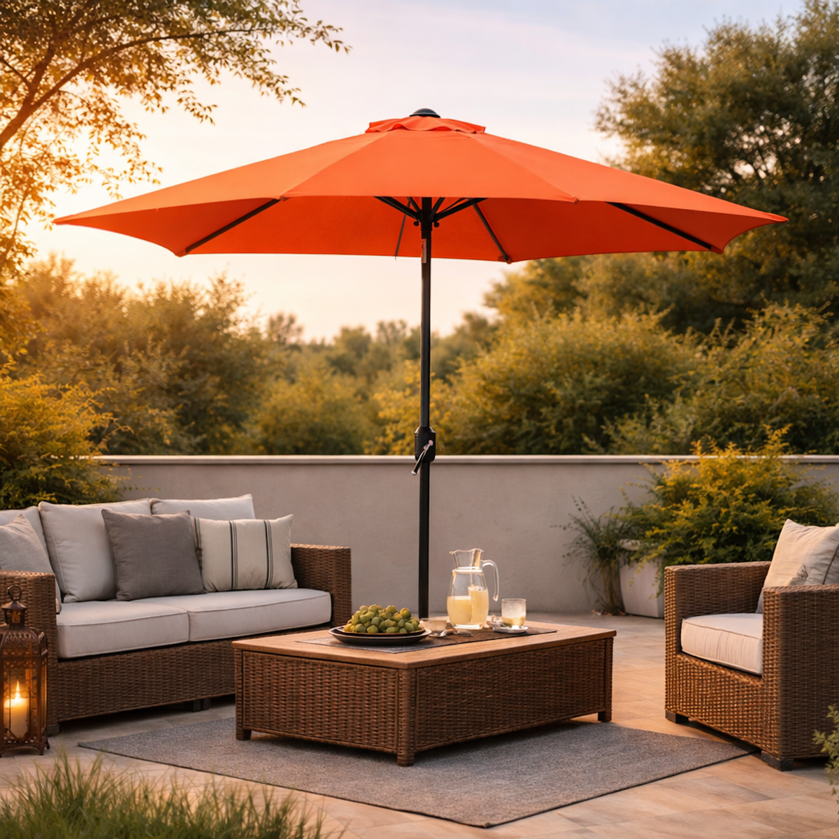 CONCEPT USINE Parasol terracotta rond 2,5 x 2,5 m COME