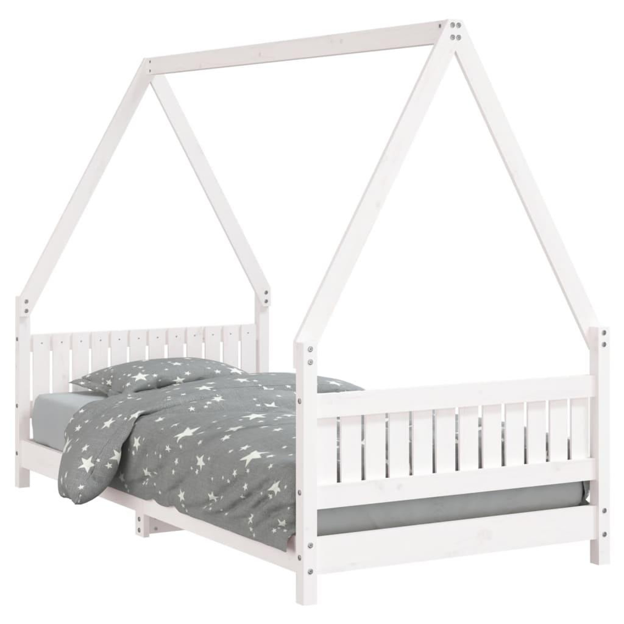 Voir la diapositive 2 : VIDAXL Cadre de lit pour enfants blanc 90x190 cm bois de pin massif