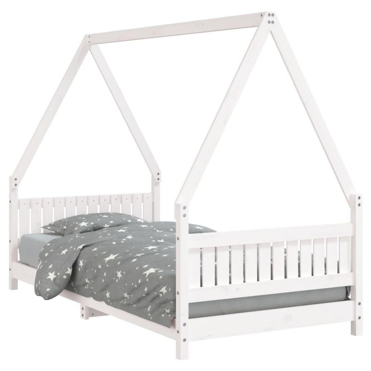 VIDAXL Cadre de lit pour enfants blanc 90x190 cm bois de pin massif