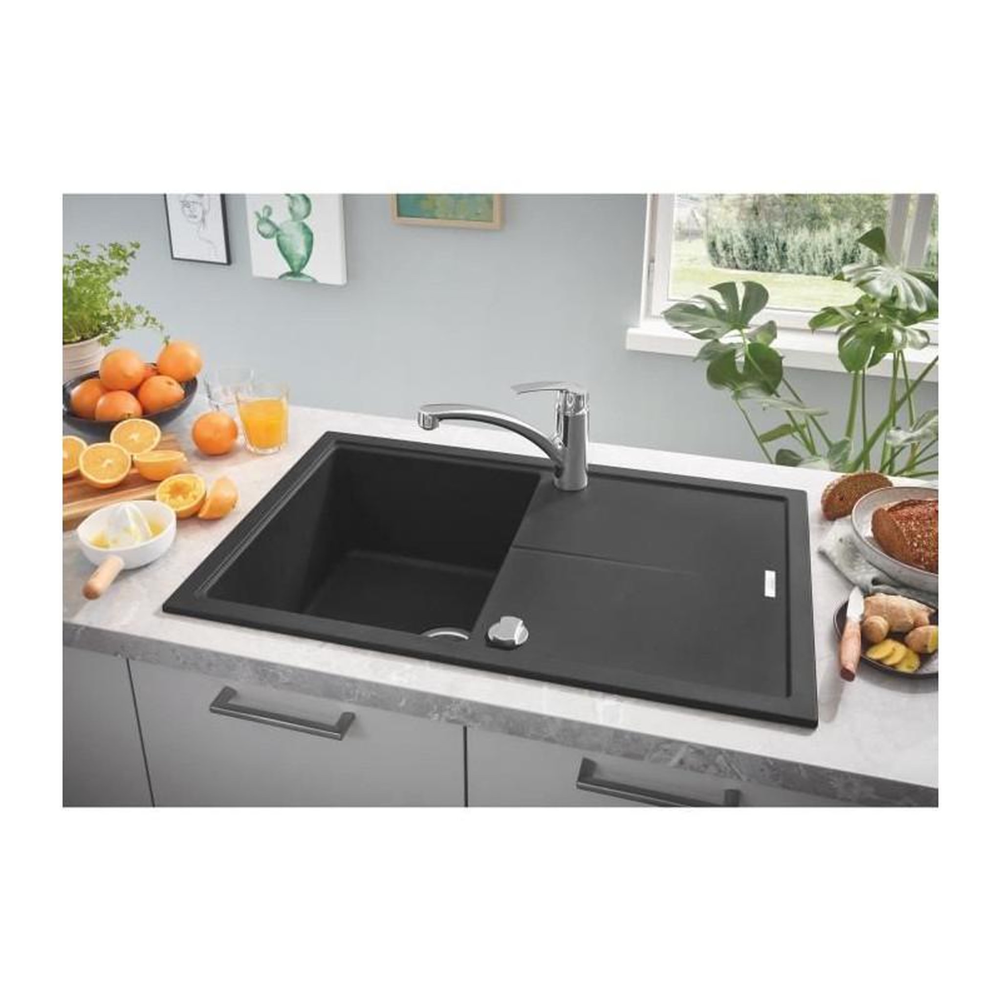 Voir la diapositive 2 : Grohe Evier composite avec egouttoir - GROHE - K200