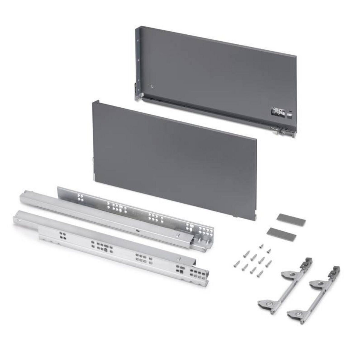 EMUCA SRL Tiroir extérieur Vertex 3D - 60 kg - 242 mm x 500 mm - Gris anthracite - Acier