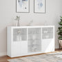 Voir la diapositive 4 : VIDAXL Buffet avec lumieres LED blanc 181,5x37x100 cm