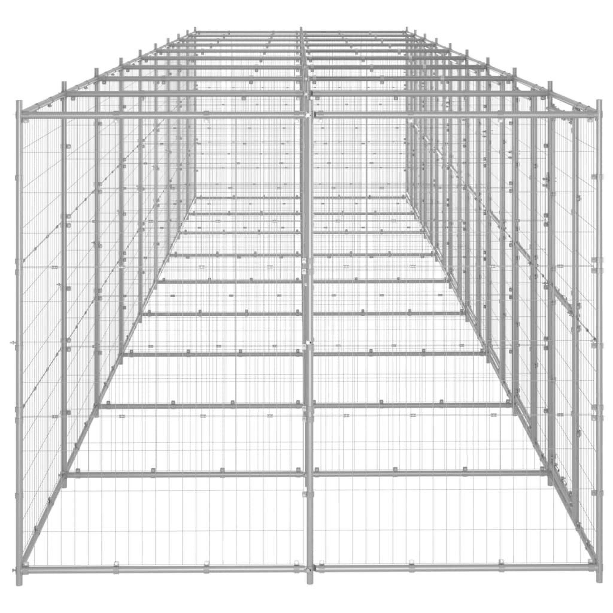 Voir la diapositive 3 : VIDAXL Chenil exterieur Acier galvanise 21,78 m²