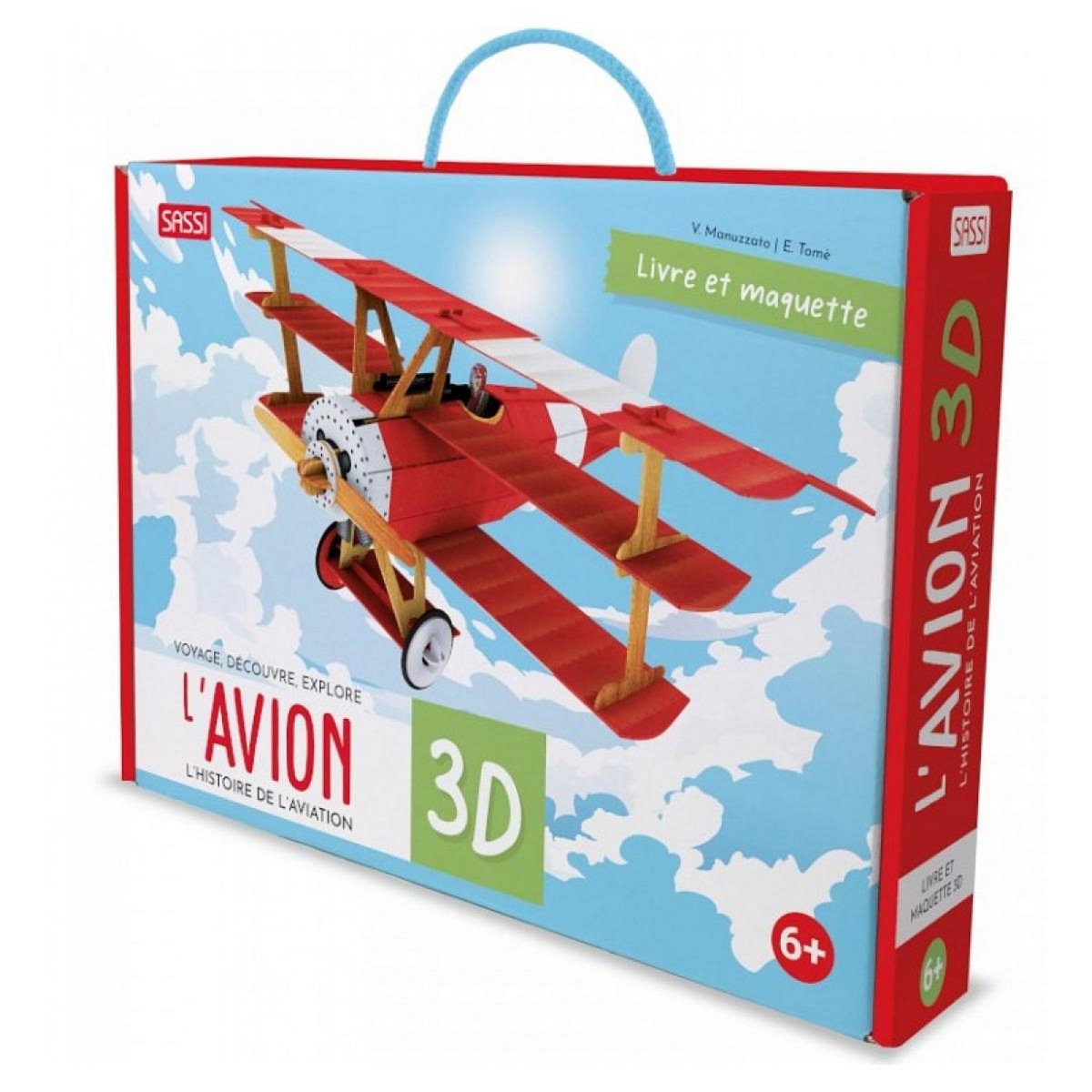SASSI JUNIOR Maquette avion 3D avec livre