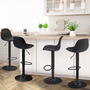 Voir la diapositive 2 : ID MARKET Lot de 4 tabourets de bar KARL design noir pied noir