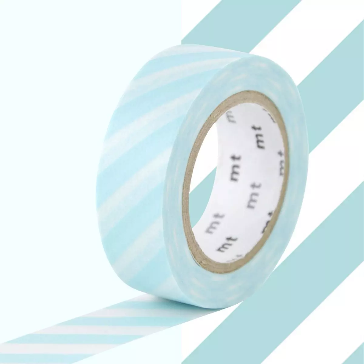 Masking Tape (MT) Masking tape à rayures - Aqua - 1,5 cm x 7 m