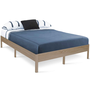 Voir la diapositive 1 : ID MARKET Cadre de lit double YAKUTA avec sommier 140 x 190 cm effet bois naturel