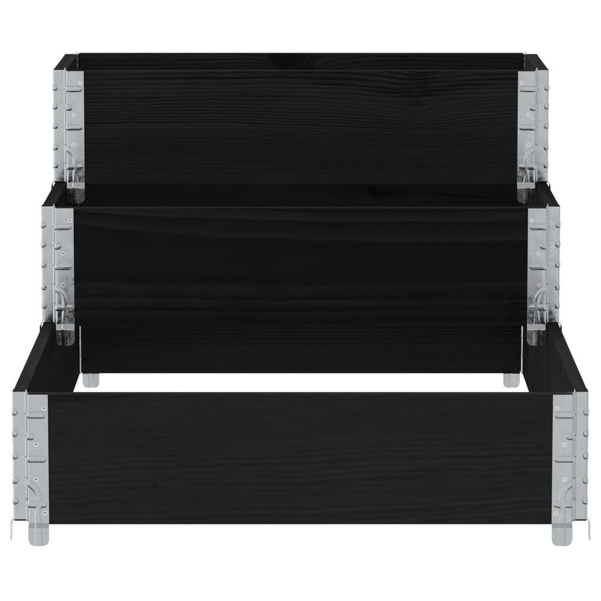 Voir la diapositive 4 : VIDAXL Lit sureleve a 3 niveaux noir 120x80 cm bois de pin massif