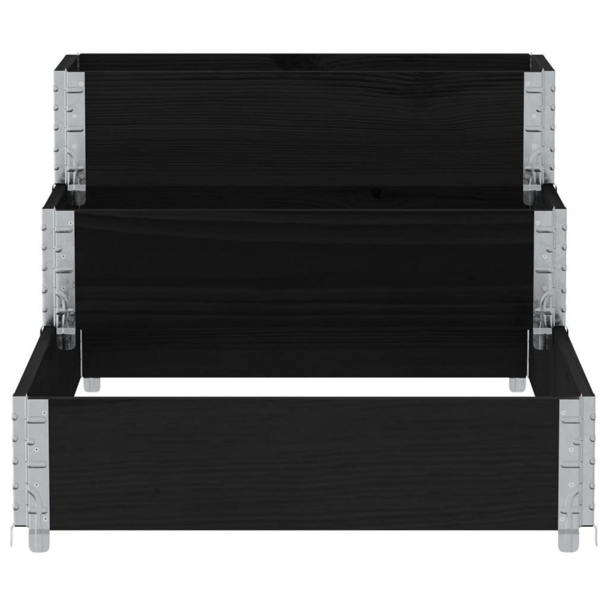 VIDAXL Lit sureleve a 3 niveaux noir 120x80 cm bois de pin massif