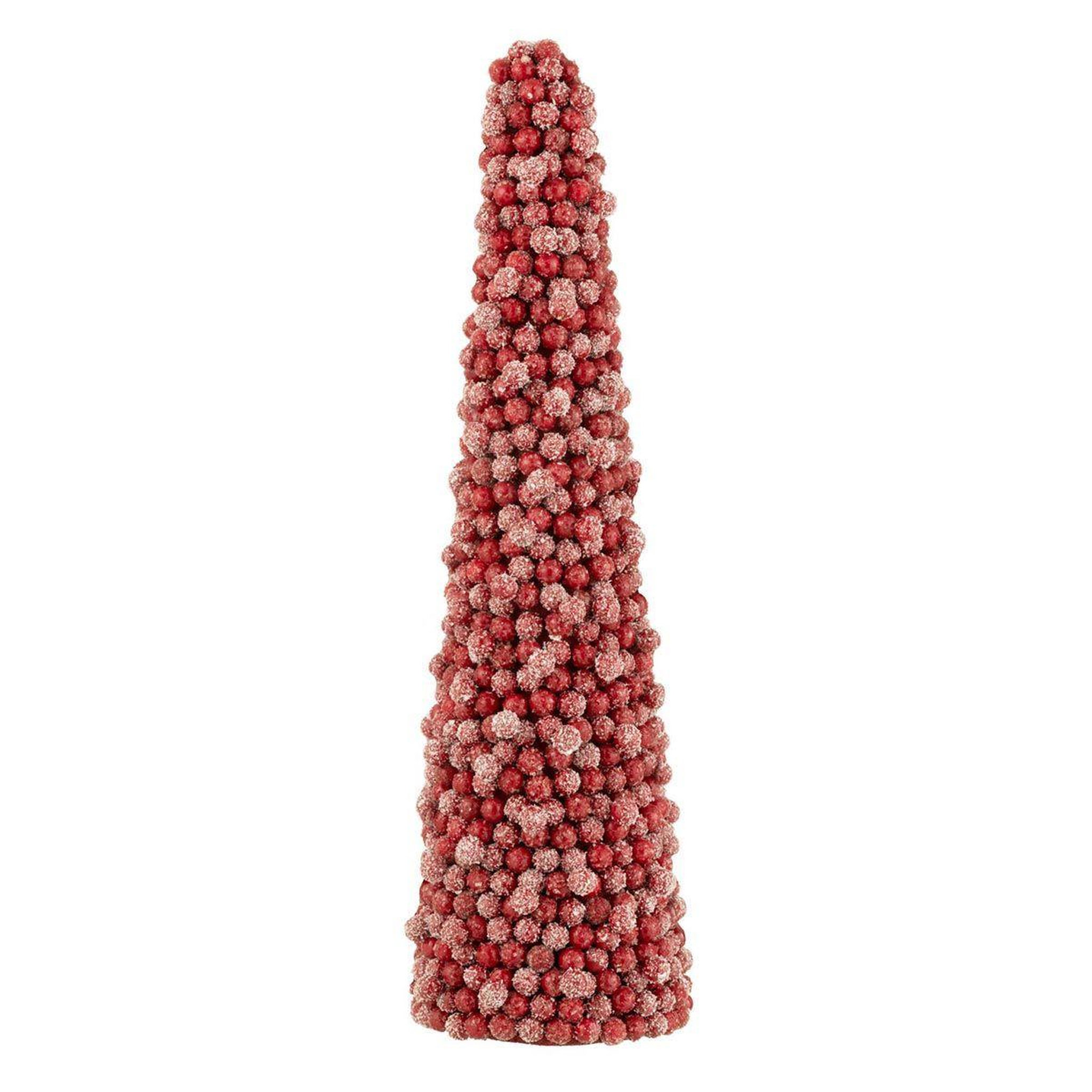 J-LINE Cône de noël déco  baies  61cm rouge