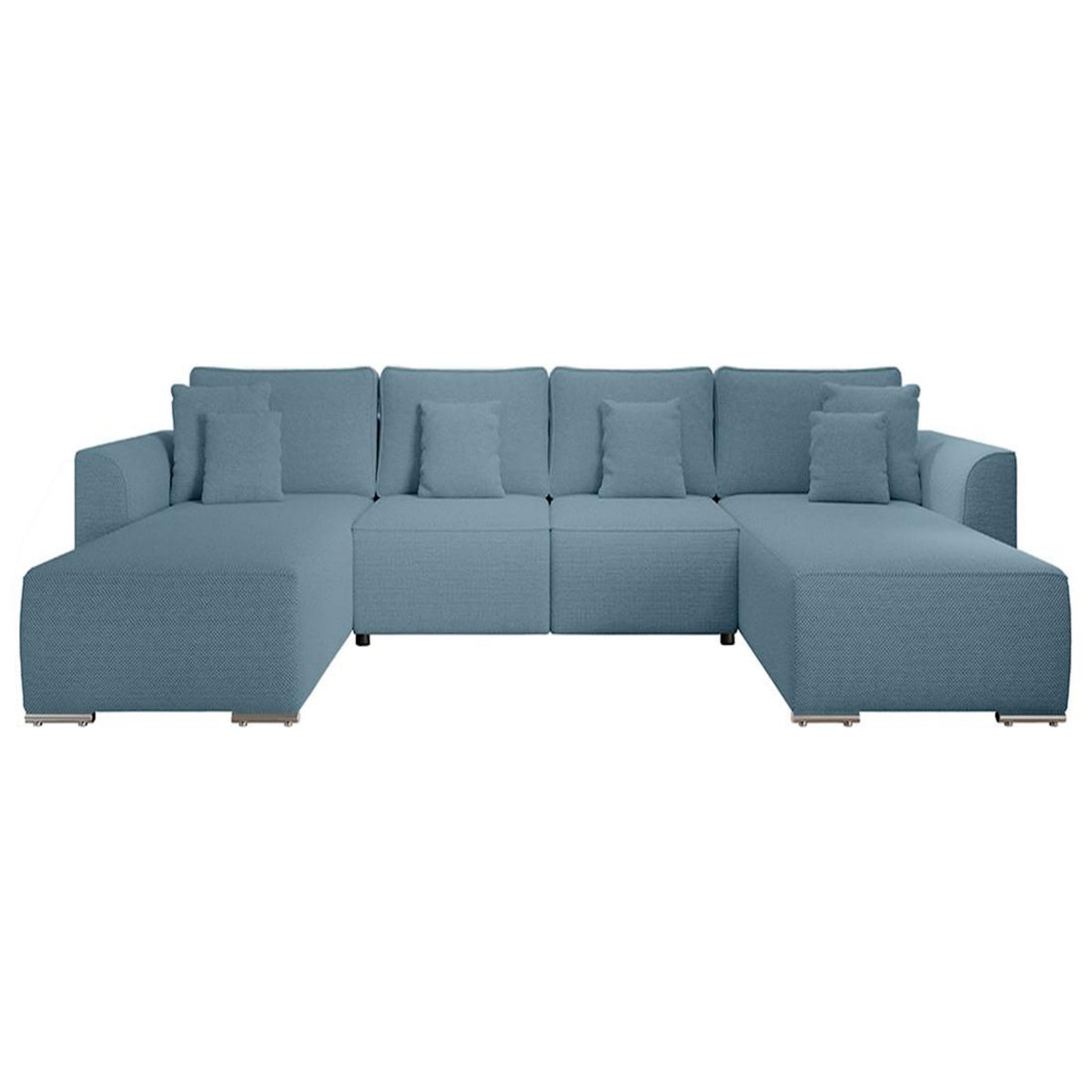 BEST MOBILIER Gabriel - canapé panoramique en u 7 places convertible avec coffre en tissu texturé