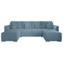 Voir la diapositive 1 : BEST MOBILIER Gabriel - canapé panoramique en u 7 places convertible avec coffre en tissu texturé