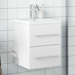 VIDAXL Armoire lavabo de salle de bain avec bassin integre blanc