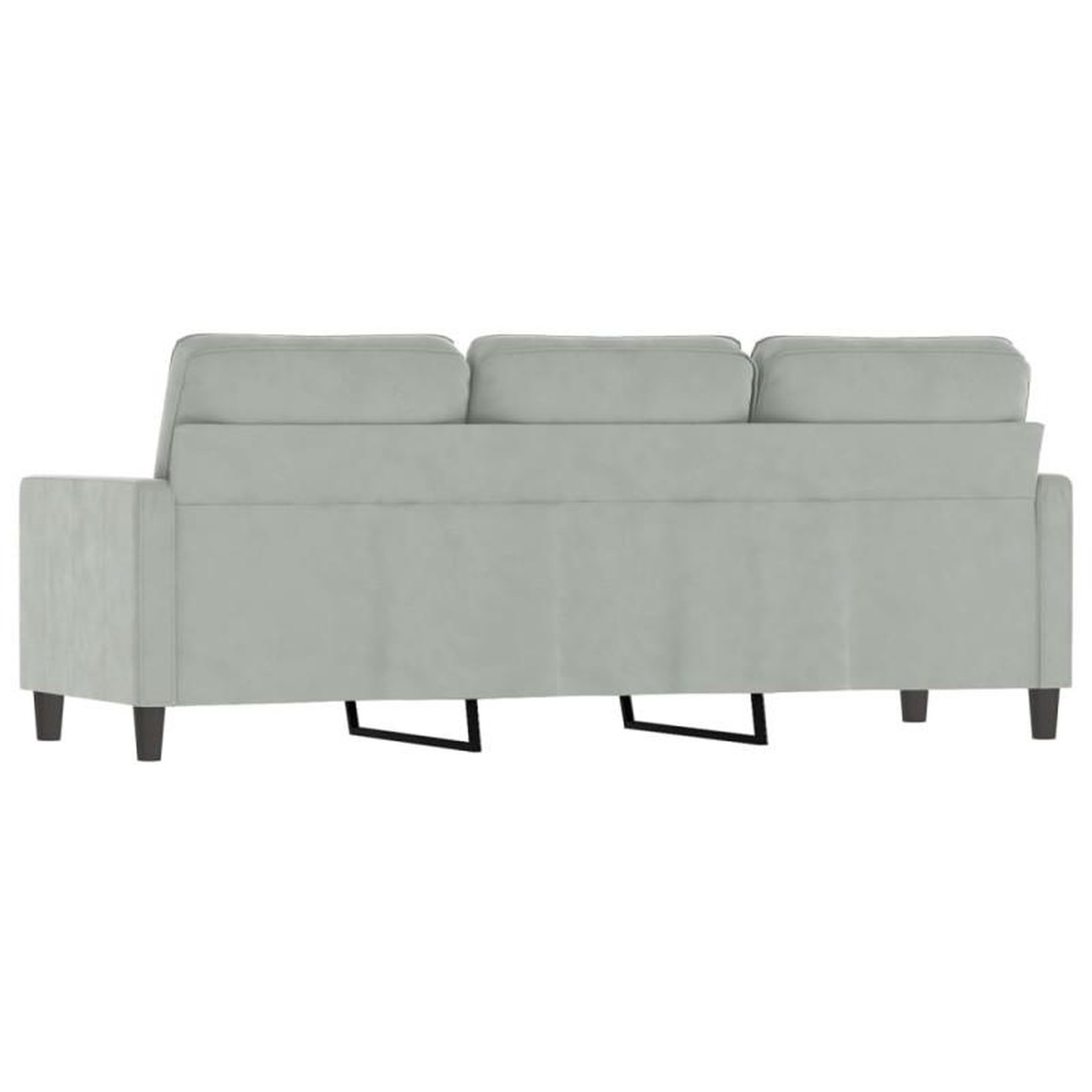 Voir la diapositive 5 : VIDAXL Canapé à 3 places Gris clair 180 cm Velours