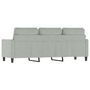 Voir la diapositive 5 : VIDAXL Canapé à 3 places Gris clair 180 cm Velours