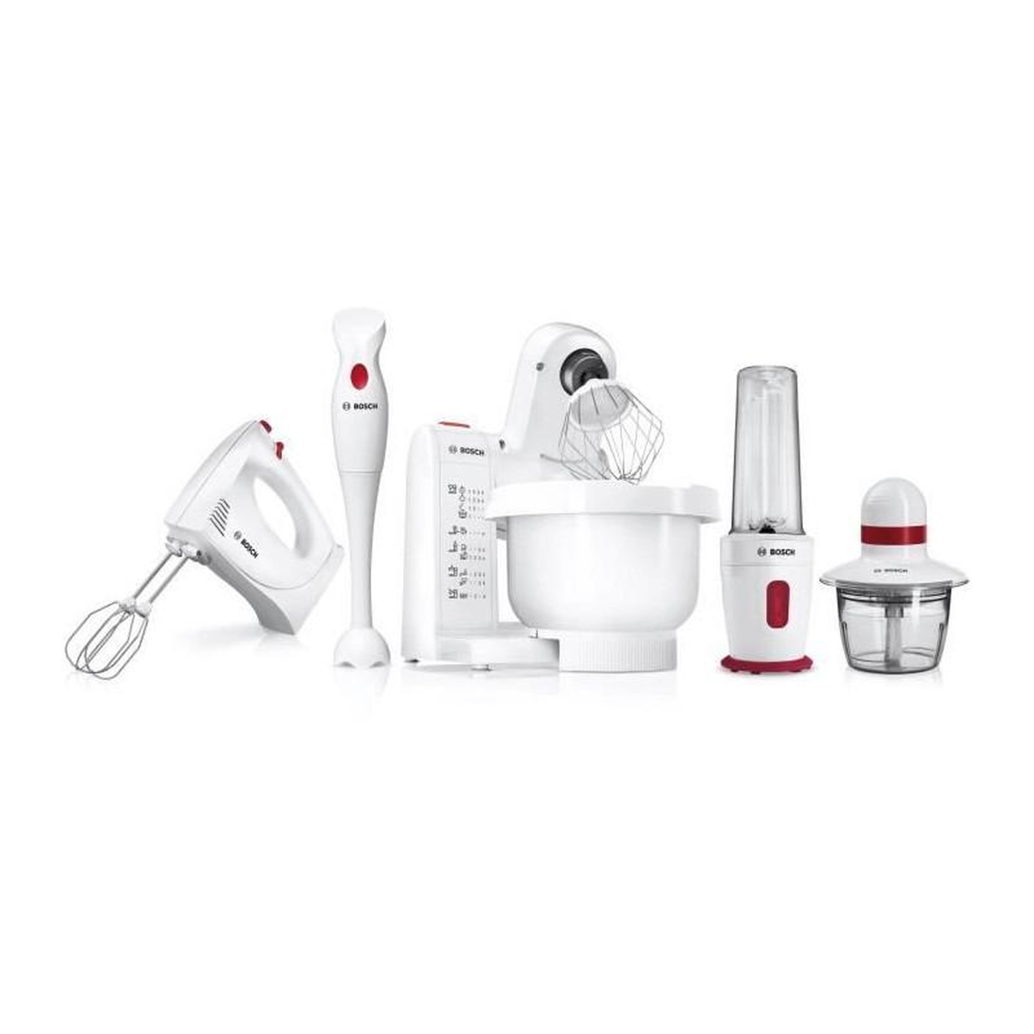 Voir la diapositive 5 : BOSCH Batteur - BOSCH - MFQP1000 - 300 W - 2 vitesses + turbo - 2 fouets inox