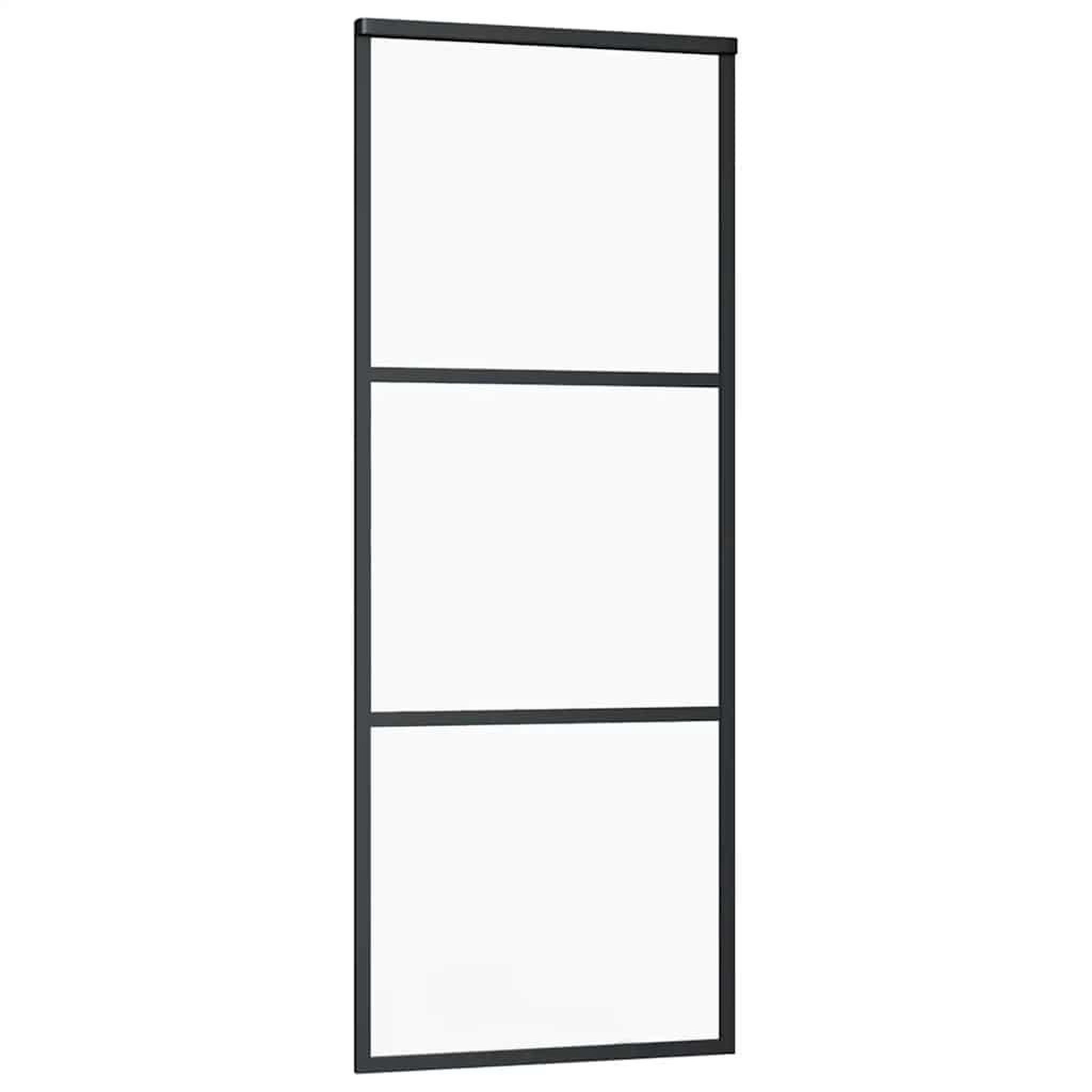 Voir la diapositive 5 : VIDAXL Porte coulissante kit de quincaillerie noir 76x205 cm verre ESG