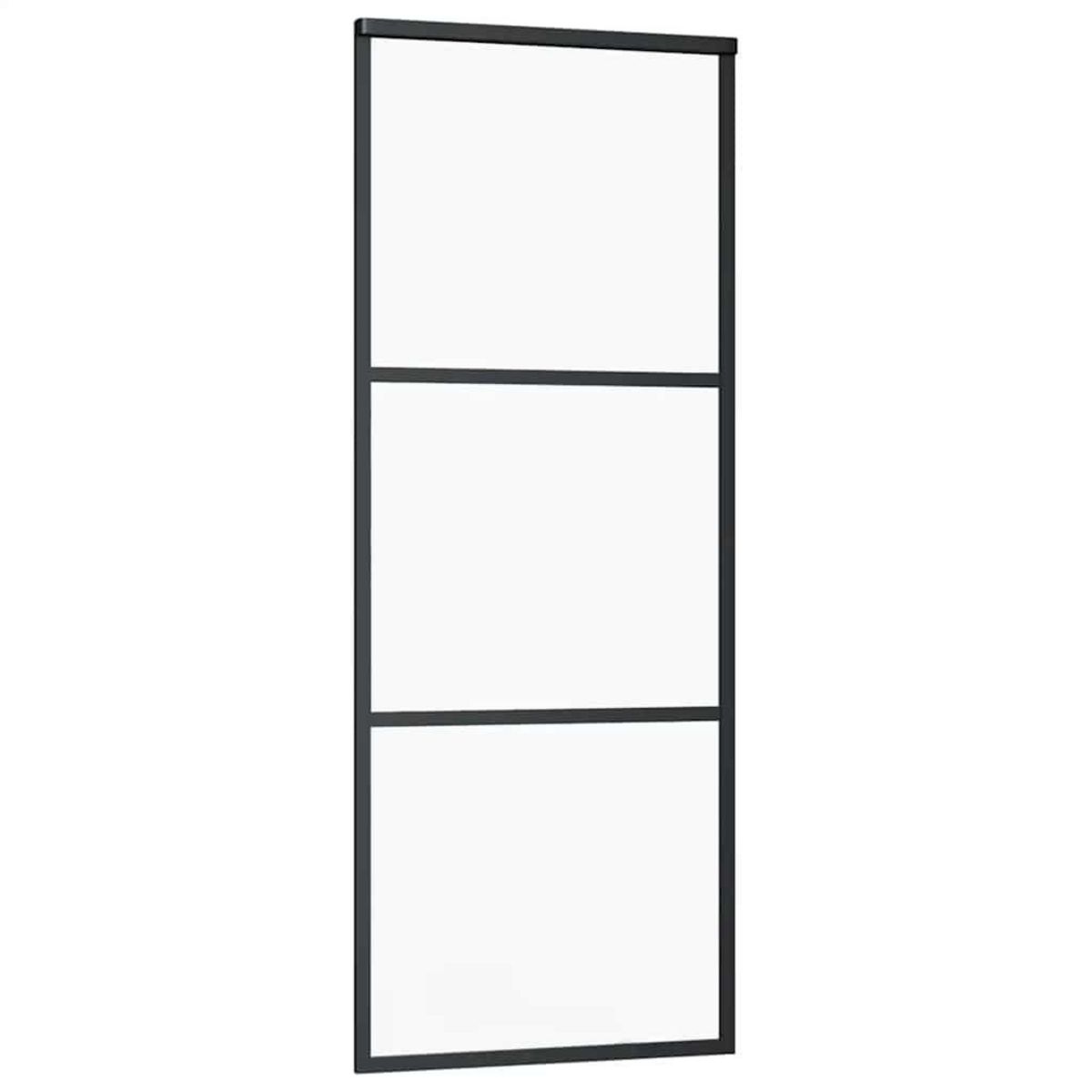VIDAXL Porte coulissante kit de quincaillerie noir 76x205 cm verre ESG