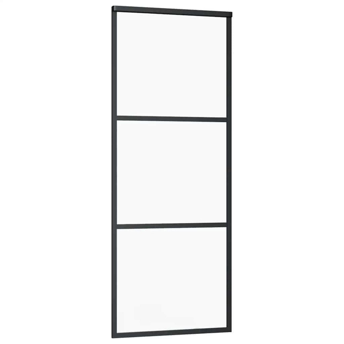 VIDAXL Porte coulissante kit de quincaillerie noir 76x205 cm verre ESG