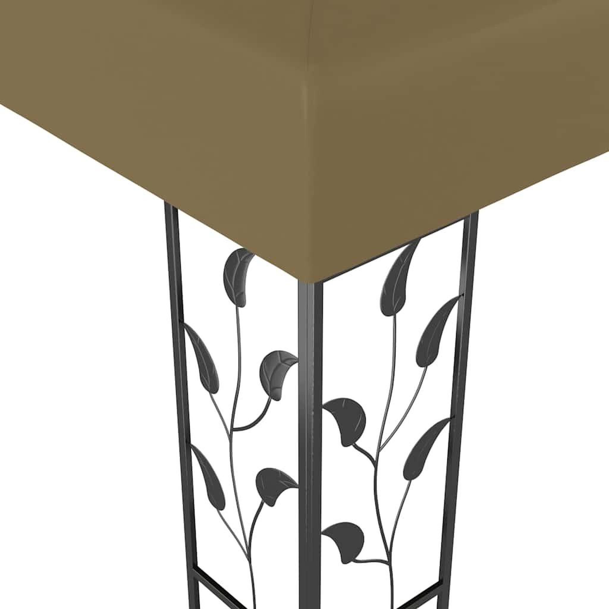 Voir la diapositive 6 : VIDAXL Tonnelle avec guirlande lumineuse a LED 3x3 m Taupe