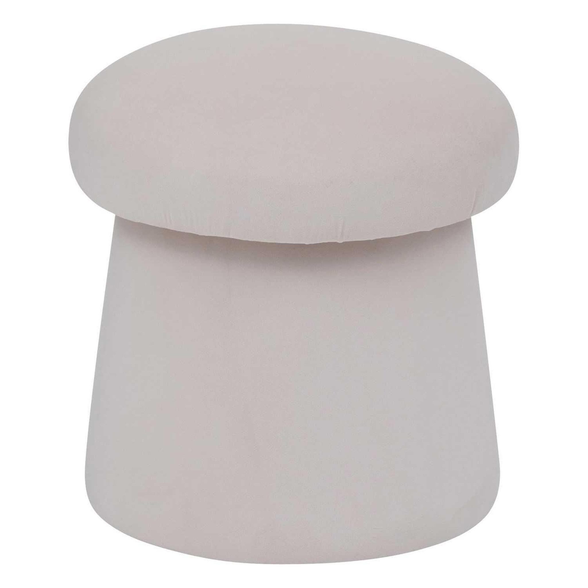 ATMOSPHERA Pouf champignon en velours - ivoire