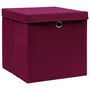 Voir la diapositive 2 : VIDAXL Boîtes de rangement 4 pcs Rouge fonce 32x32x32 cm Tissu