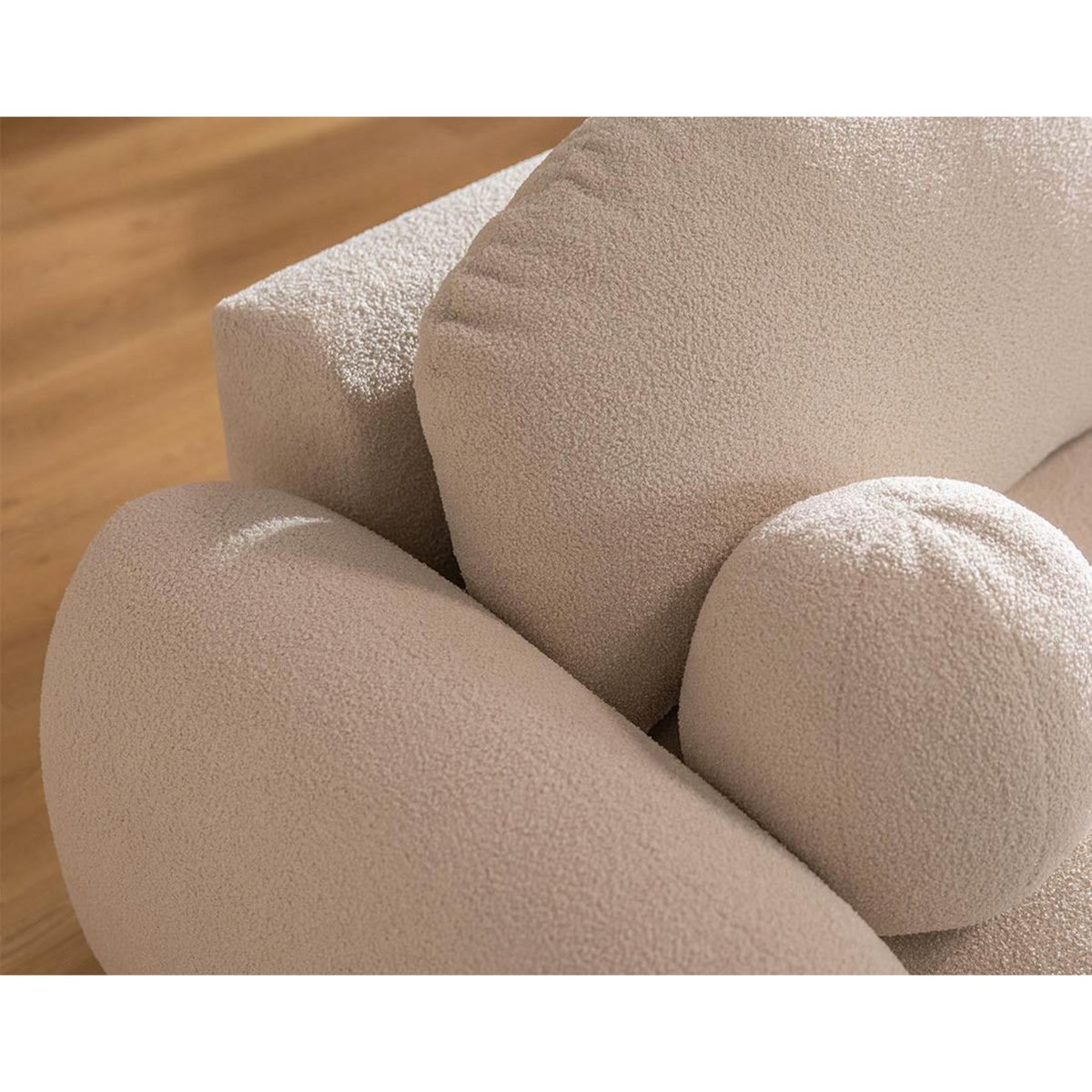 BEST MOBILIER Berenice - canapé d'angle droit 4 places convertible avec coffre en tissu bouclette