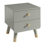 Paris Prix Table de Chevet Enfant 2 Tiroirs  Billy  43cm Vert