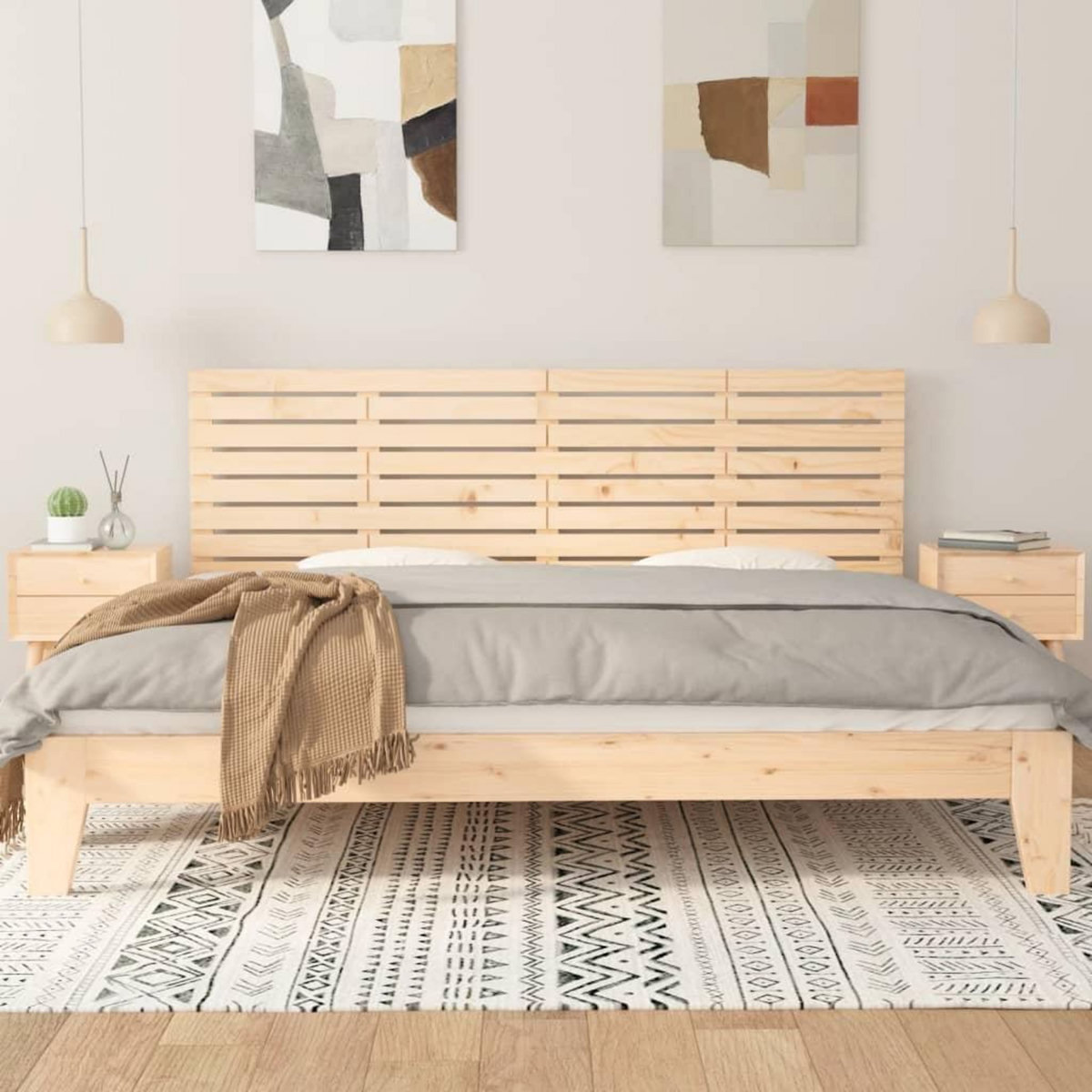 VIDAXL Tete de lit murale 206x3x63 cm Bois massif de pin