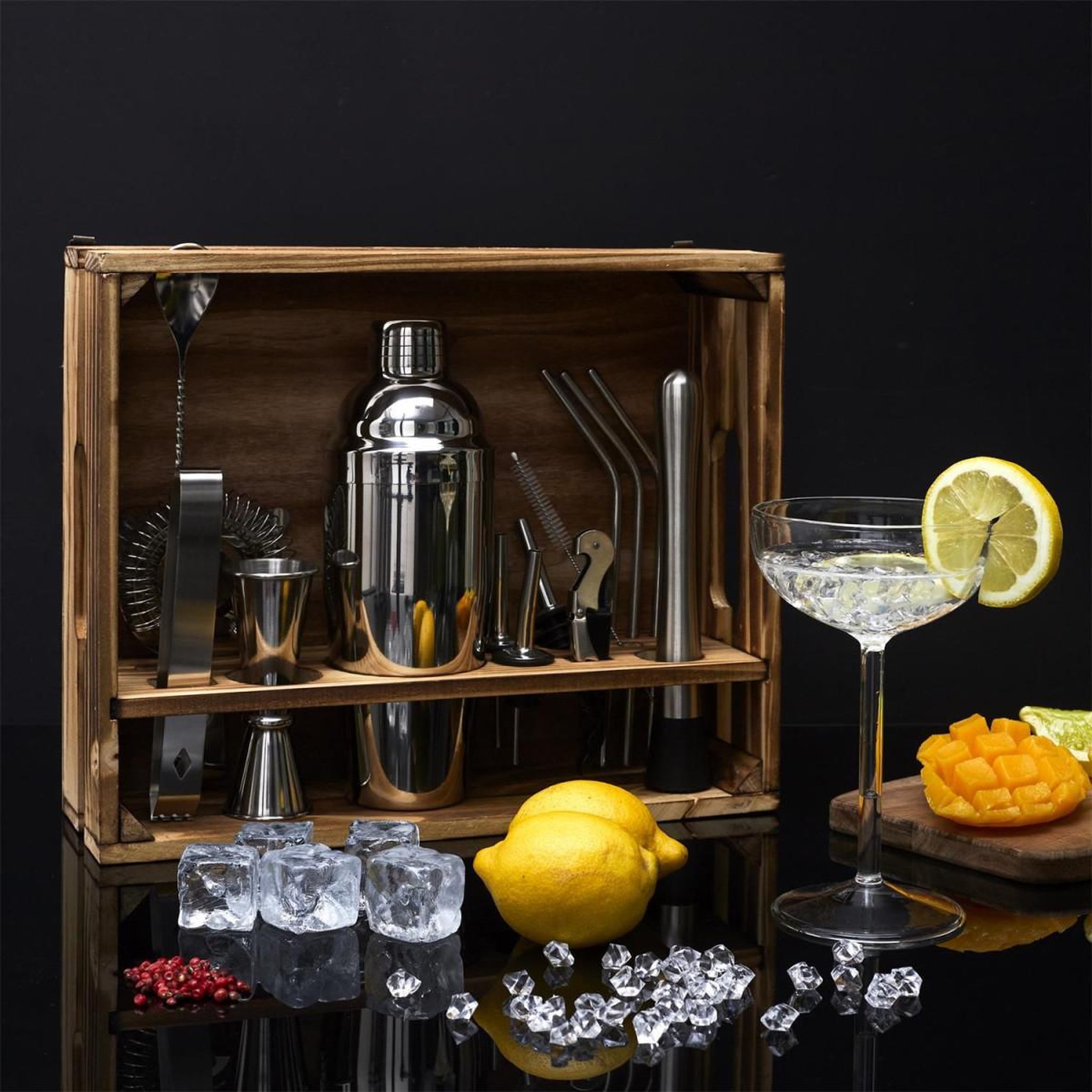 Voir la diapositive 4 : COOK CONCEPT Set à cocktail  15 pièces  27cm argent