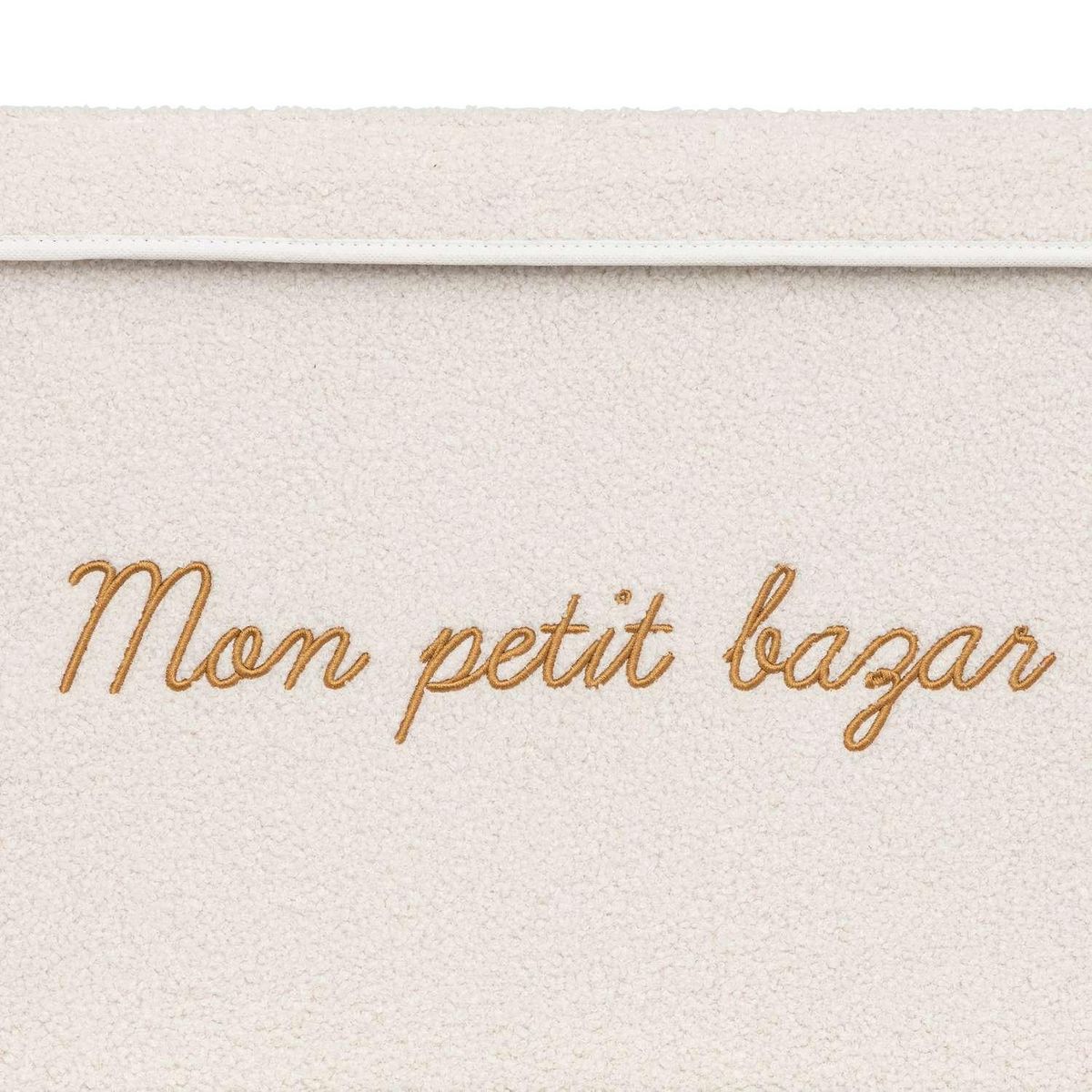 ATMOSPHERA Coffre rangement en bouclette - Blanc