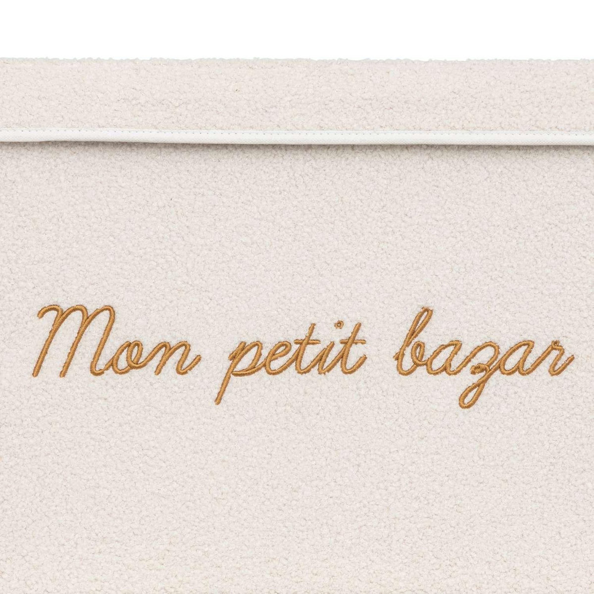 ATMOSPHERA Coffre rangement en bouclette - Blanc