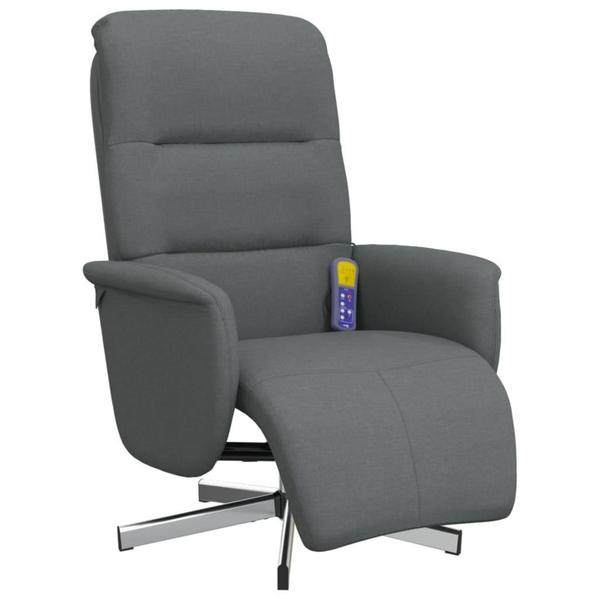 VIDAXL Fauteuil inclinable de massage et repose-pieds gris fonce tissu