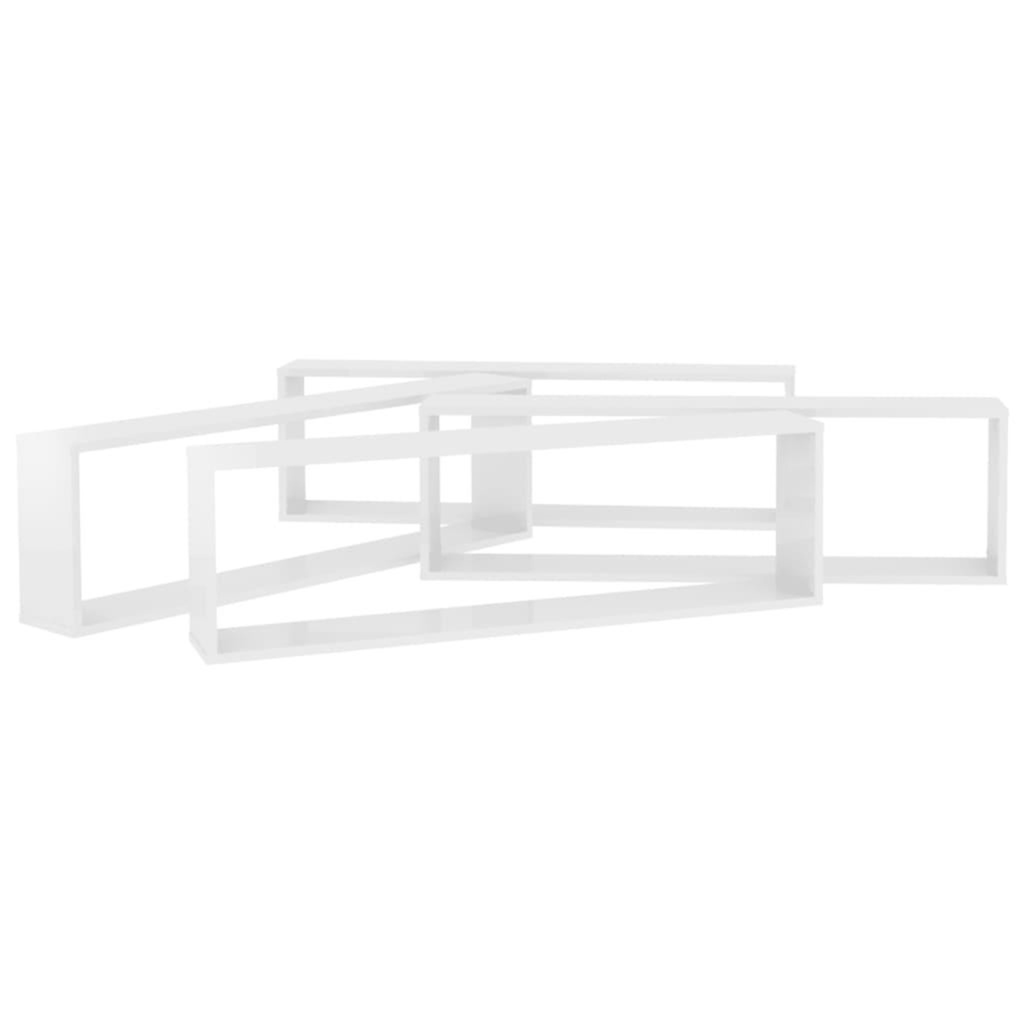 Voir la diapositive 5 : VIDAXL Etageres cube murales 4 pcs blanc brillant bois d'ingenierie